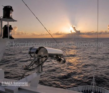 web camera on Carnival Magic at sunset... Atlantic Ocean, sailing Day 11,  November 7, 2011