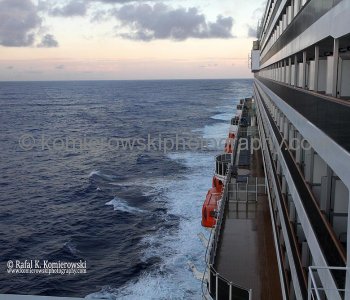 Carnival Magic at sunset... Atlantic Ocean, sailing Day 11,  November 7, 2011