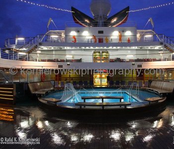 Carnival Magic at sunrise.. Atlantic Ocean, sailing Day 12,  November 8, 2011