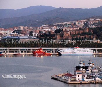 (sunrise) Malaga, Spain, Monday, October 31, 2011, Day 4, sunny +22C, light breeze 36^ 42’ 20”N,  4^ 24’ 54” West