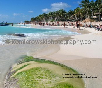 Some beach erosion under restoration at Playacar