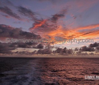 Monday, November 7, 2011 – Day 11, SUNRISE, Atlantic Ocean,  26^ 03’ 34” N,  63^52’ 54” West   -  at   16:55  speed 35.32km/h, wind left front 56.9 km/h, temp. +25.3C, humidity 79%