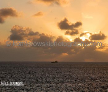 Wednesday , November 9 , 2011 – Day 13, SUNRISE, Atlantic Ocean, 26^ 31’ 15” N,  78^46’ 23” West  - wind 29.85 km/h, temp. +26C,