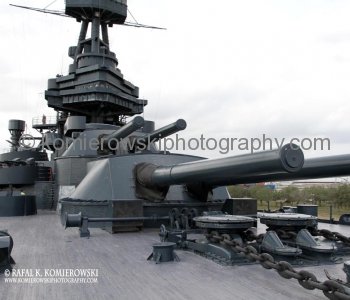 A view of the aft 14-inch/45-caliber guns aboard the memorial battleship Texas (BB-35)