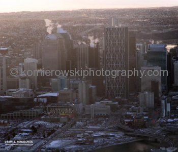 Aerial view of  the Bow Tower...approaching Calgary International Airport, November 15, 2011