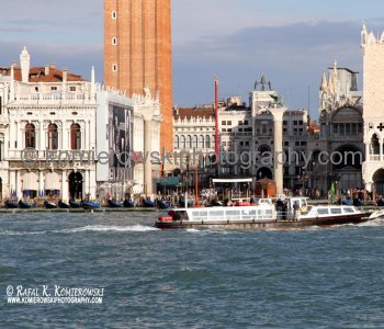 a view from the water .....on the way to Venice....Piazza San Marco with the Basilica  and the Doge s Palace