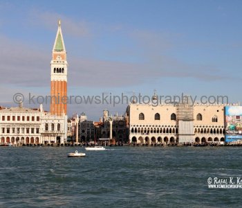 a view from the water .....on the way to Venice....Piazza San Marco with the Basilica  and the Doge s Palace