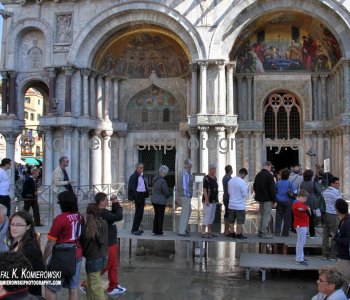 Tourists waiting in line to visit the St. Mark s Basilica, Venice