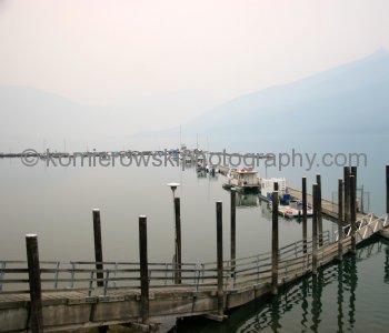Nakusp Marina Under Forest Smoke Fire