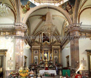 Main Altar at Our Lady of the Rosary church...Talpa de Allende, Jalisco,