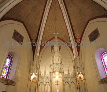 The main altar  in the Loretto Chapel, Santa Fe, New Mexico