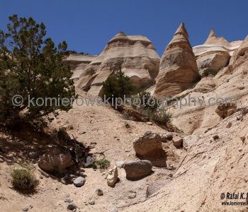 Kasha-Katuwe -hoodoos, a.k.a. tent rocks, are formed from debris spewed from volcanic eruptions that occurred 1.6 and 1.3 million  years ago