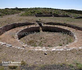 Kivas...were used for sacred ceremonies and rituals. Long ago, these kivas were covered with a timber roof, and included a hole to allow smoke to escape, and Native Americans to climb in