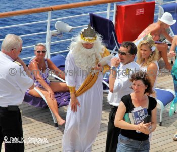 The ceremony of Crossing the Line -EQUATOR, Day 12, Friday ,  October 12th ,  2012,   Pacific, south of Hawaii Islands, MS Oosterdam, Holland America Line