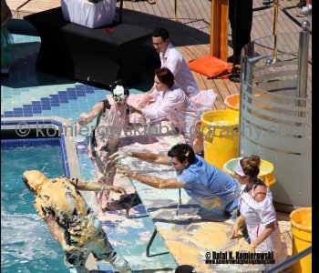 The ceremony of Crossing the Line -EQUATOR, Day 12, Friday ,  October 12th ,  2012,  CROSSING THE INTERNATIONAL DATELINE  AT 16:00 LOCAL TIME