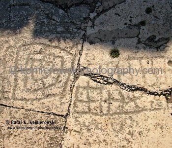 Synagogue-remains of children games seen of paved floor