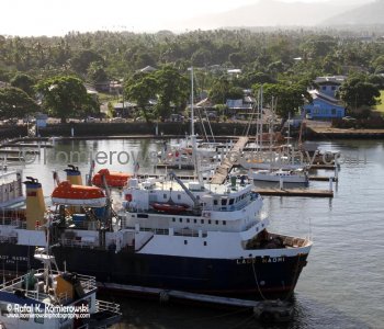 Apia Port is connected with South Pacific countries such as New Zealand and Australia. (photo taken in early morning hours)