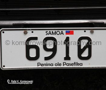 Car Registration Plate...Upolu island, Samoa
