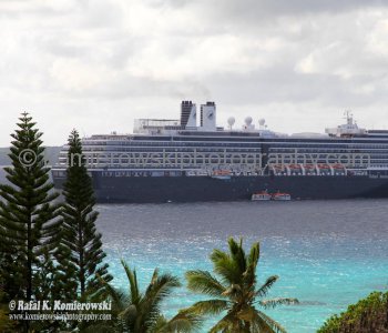 MS Oosterdam anchor up just off the island and tender passengers...