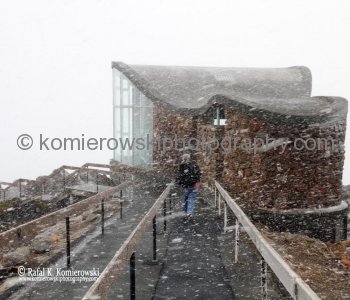 Mount Wellington, Hobart, has sporadic snow in the colder months
