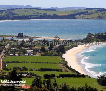 Karitane then Waikouiti Beach, exploring countryside in spring colors east of Palmerson, north of Dunedin