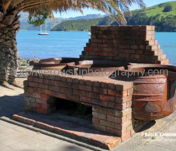 Remains of the original  cooking facilities used by fishermen...Akaroa, New Zealand
