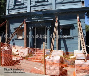 Christchurch after earthquake, New Zealand...photo taken through a tour bus window...
