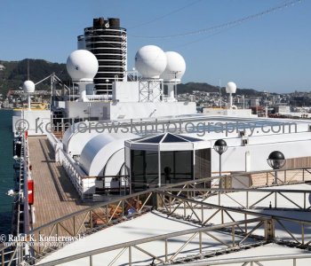 View from upper deck on MS Oosterdam, Wellington, New Zealand