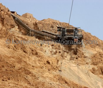 The cliff on the east edge of Masada are about 1,300 feet or 400 m high