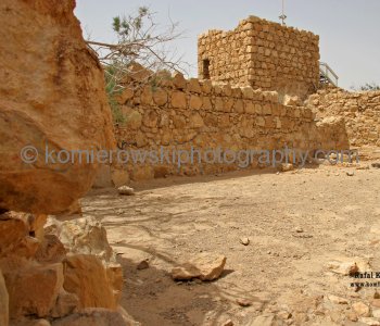 Masada,    .....remains of the partially restored walls....