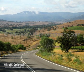Upper Hunter Valley seen from Denman Road between Denman and Muswellbrook, NSW, Australia