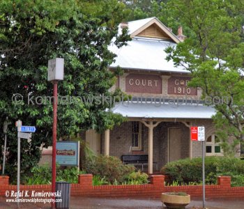Bellingen-Court House built in 1910. NSW, Australia  (rain - local spring time - November 10, 2012)