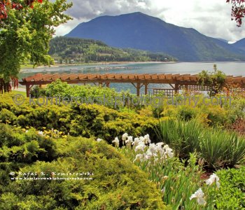 Spicer Garden and partial view of Upper Arrow Lake , Nakusp, BC