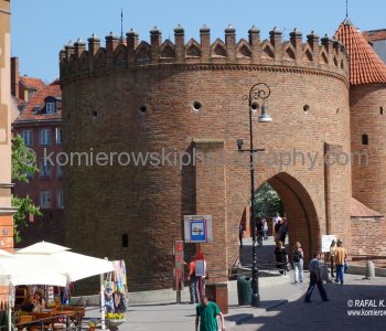 Approaching Barbakan Barbakan in Old Town...walking along Nowe Miasto- the restored New Town section, Warsaw, Poland