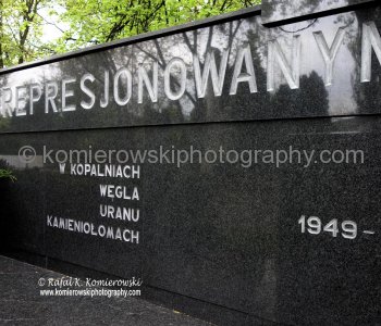 Memorial for Political Prisoners sent to work in coal and uranium mines during 1949-1959. Powazki Military Cemetery, Warsaw, Poland.