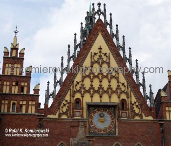 Wroclaw, famous the historic City Hall built in a typical 14th century brick Gothic.