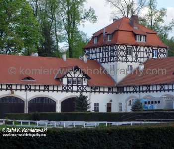 Close to magnificent KSIAZ Castle, there are stables built on a square plan.One of the most beautiful indoor riding stables in Europe. This is where international driving and dressage competitions as well as horse auctions are held.