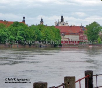 View across Odra river from Ostrow Tumski /Cathedral Island/, Wroclaw, Poland