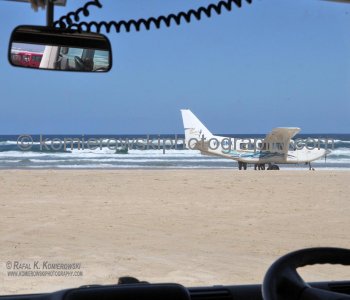 Seventy Five Mile Beach highway on Fraser Island is strictly four wheel drive and a landing strip for planes making joy flights.