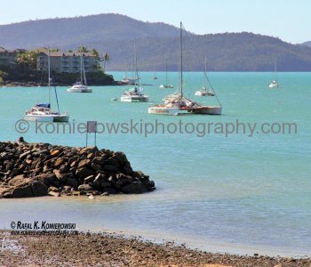 Airlie Beach is one of many departure points for the Great Barrier Reef ...this town is located off Bruce Highway...