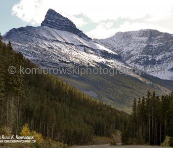 East Slopes of the Canadian Rockies  seen from Smith Dorrien Trail along Spray Lake...