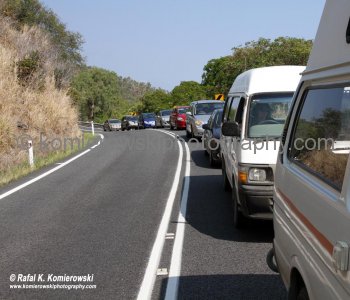 again slowdown because of roadworks...Captain Cook Highway...north of Cairns, Queensland
