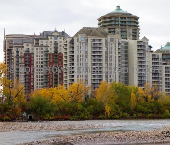 West End.. Bow River, seen from Bow River Pathway (Memorial Drive NW), Calgary, Alberta