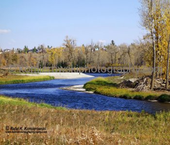 Douglasdale from Bow River floodplain at Deer Run, Calgary, Alberta  (13 October 2013)