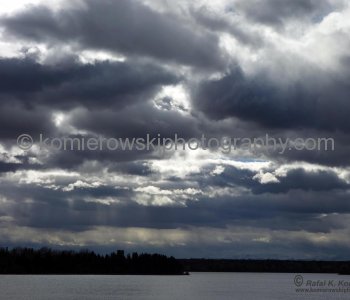 View of Glenmore Reservoir (from bicycle trail)  in Calgary - part of the Elbow-Bow Rivers watershed basin.
