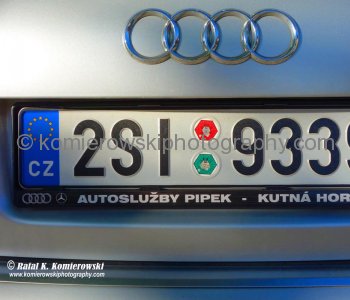 Local licence plate, Kutnï¿½ Hora... a walk through medieval town...