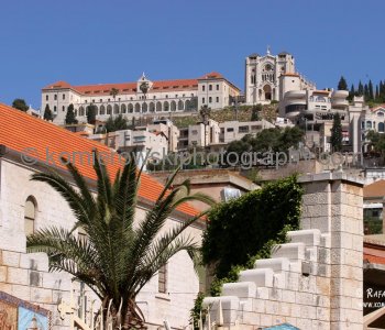 View of Don Bosco Nazareth School from the Grounds of the Basilica the Annunciation, Nazareth, Israel
