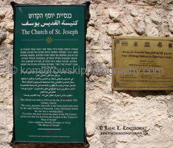 A commemorative plaque in the Church of St. Joseph in Nazareth, Israel