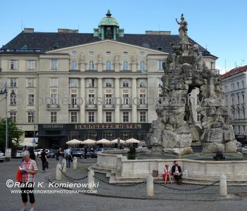 Parnas Fountain (built between 1690 and 1695) at Cabbage Market, Brno, Czech Republic