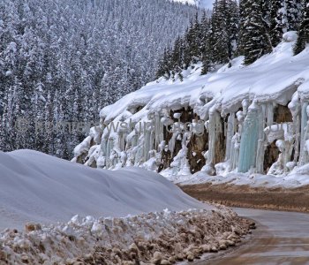 Trans Canada Highway No. 1 from Calgary via Rogers Pass to Revelstoke.